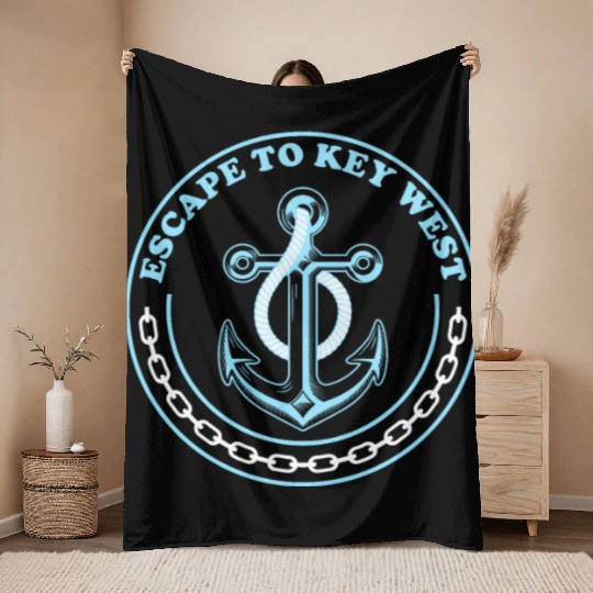 Florida ESCAPE TO KEY-WEST Sailing Outfit Throw Blankets