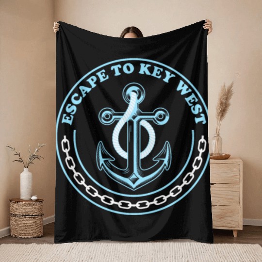 Florida ESCAPE TO KEY-WEST Sailing Outfit Throw Blankets