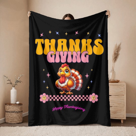 Kids girl woman Autumn season Throw Blankets