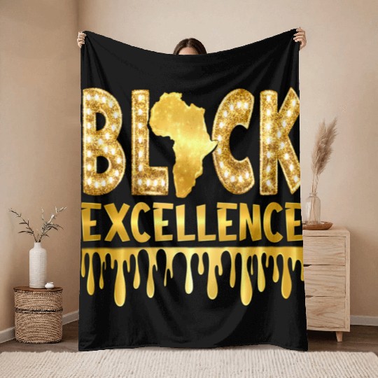 Black Excellence Throw Blankets