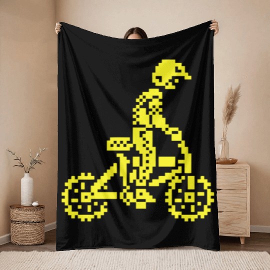 BMX Bike Bandits ZX Spectrum 8-bit Throw Blankets