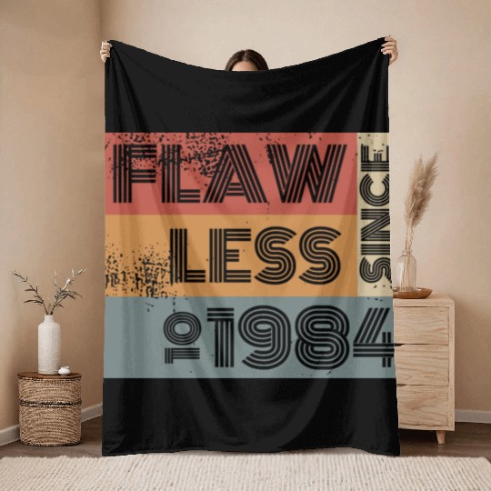 40th birthday Flawless since 10/1984 Throw Blankets