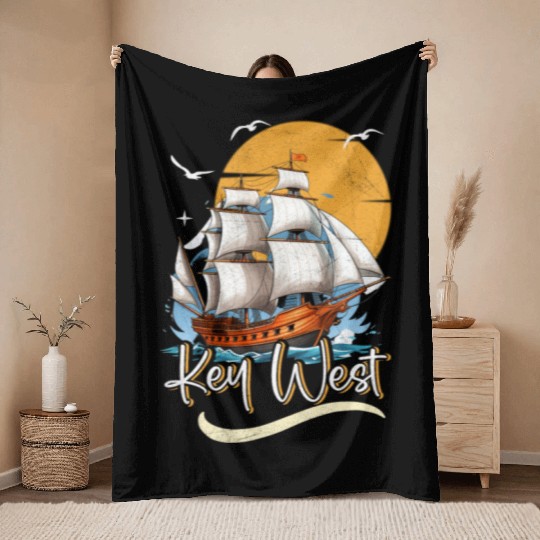 KEY-WEST FLORIDA Sunshine-State Florida Keys Throw Blankets