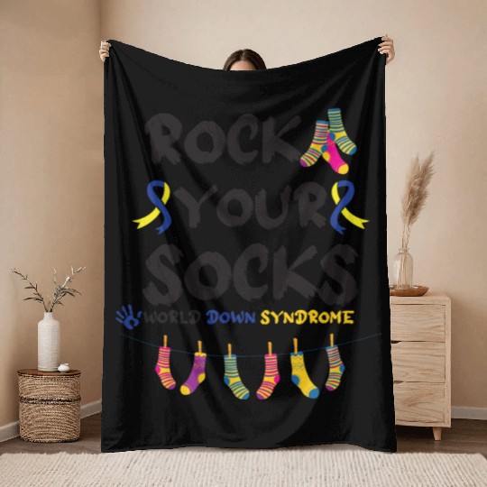 World Down Syndrome Awareness T21 Homie Teacher Throw Blankets