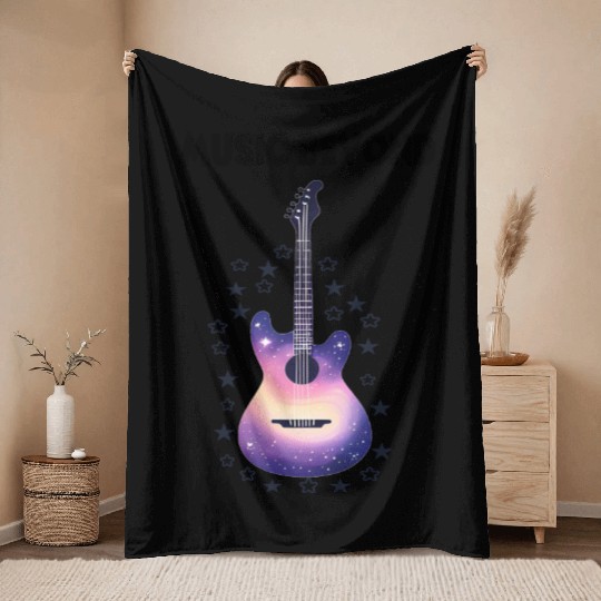 Music Beyond - Guitar Throw Blankets