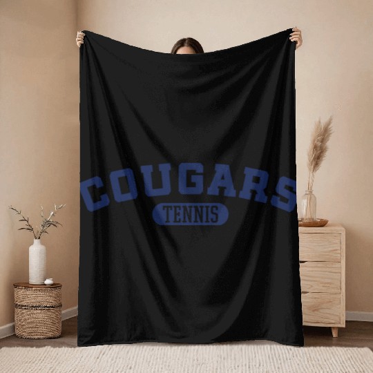 Cougars Tennis Design 2 Throw Blankets