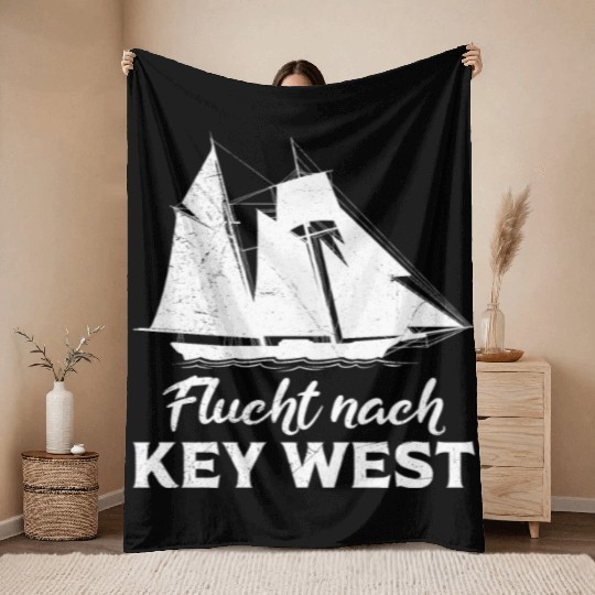 Florida ESCAPE TO KEY-WEST Sailing Florida Throw Blankets