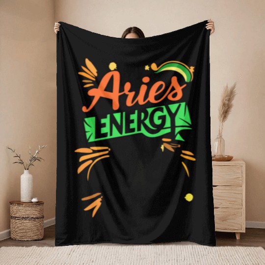 My Aries Energy is My Black Power Throw Blankets