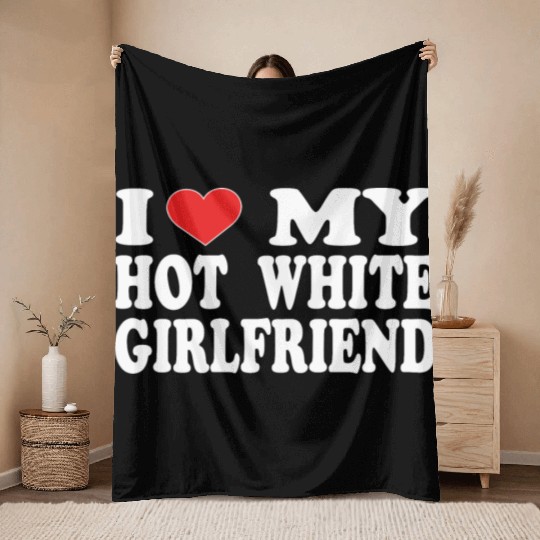 I Love My Boyfriend Throw Blankets | Cute Romantic Throw Blankets