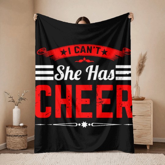 She Has Cheer Mom Cheerleading Mommy Mother's Day Throw Blankets