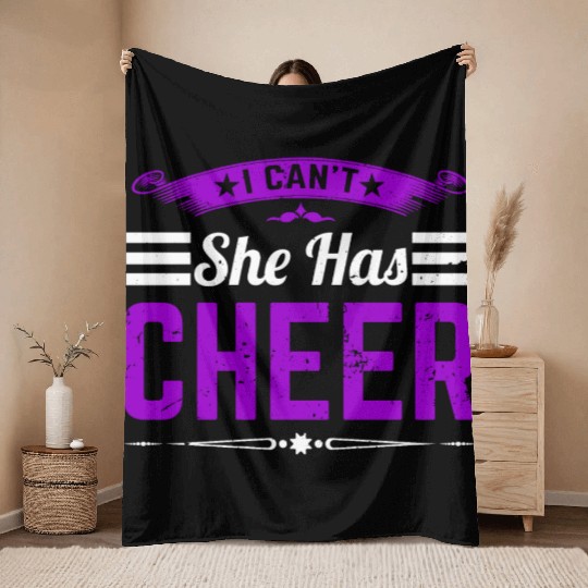 She Has Cheer Mom Cheerleading Mommy Mother's Day Throw Blankets