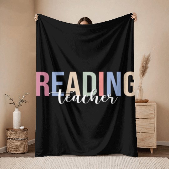 Reading Teacher Book Reading Read Throw Blankets