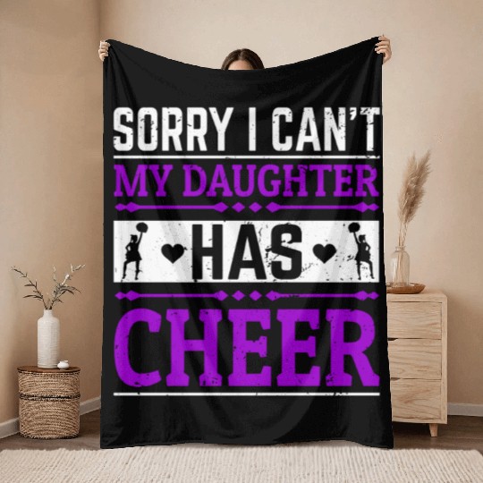 My Daughter Cheer Mom Cheerleading Mother's Day Throw Blankets