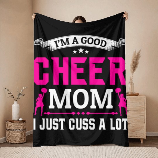 A Good Cheer Mom Cheerleading Mommy Mother's Day Throw Blankets