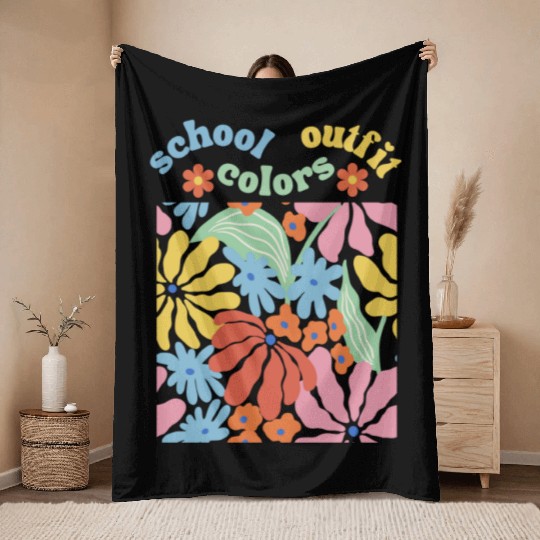 school outfit colors: Perfect Your Campus Style Throw Blankets