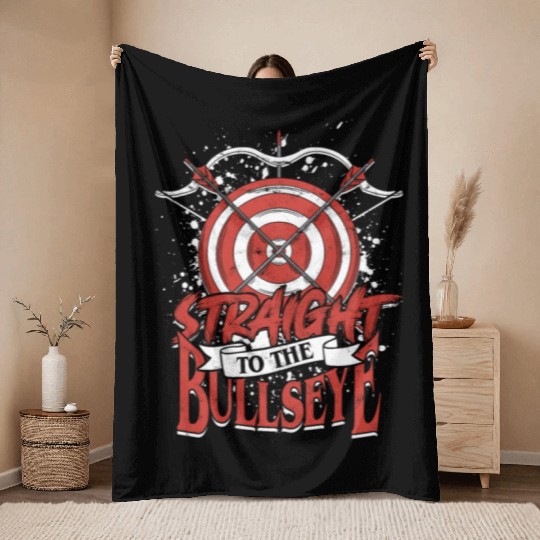 Archery Archer Straight to the bullseye Throw Blankets