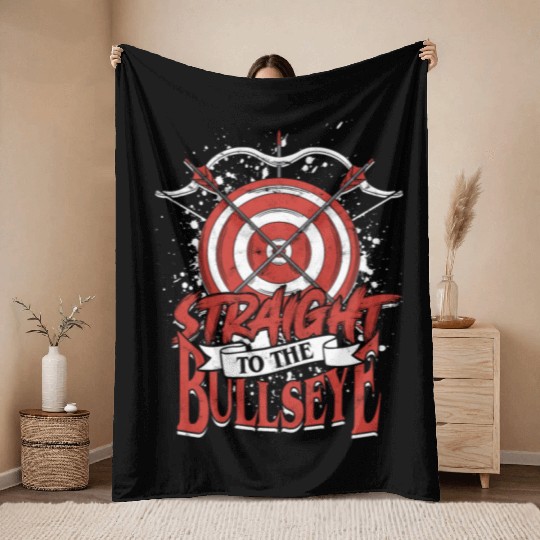 Archery Archer Straight to the bullseye Throw Blankets