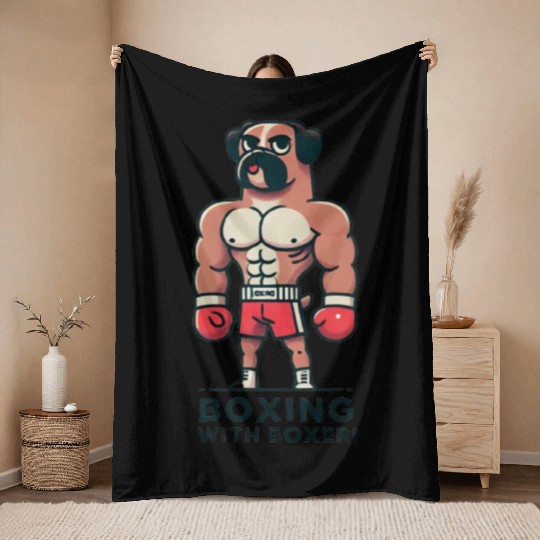 Boxing with Boxer: Canine Power in the Ring Throw Blankets