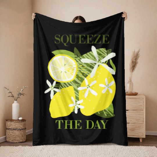 Citrus Lover Squeeze the day Throw Blankets