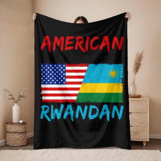 American Crafted Rwandan Powered Rwanda Throw Blankets