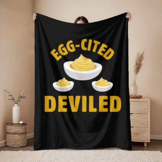 Funny Deviled Eggs Designs For Deviled Egg Lover Throw Blankets