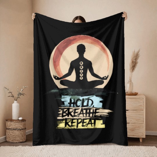 Yin Yoga Lotus Pose Throw Blankets