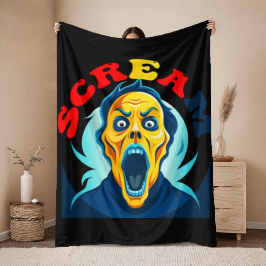 Scream Vintage Halloween Throw Blankets