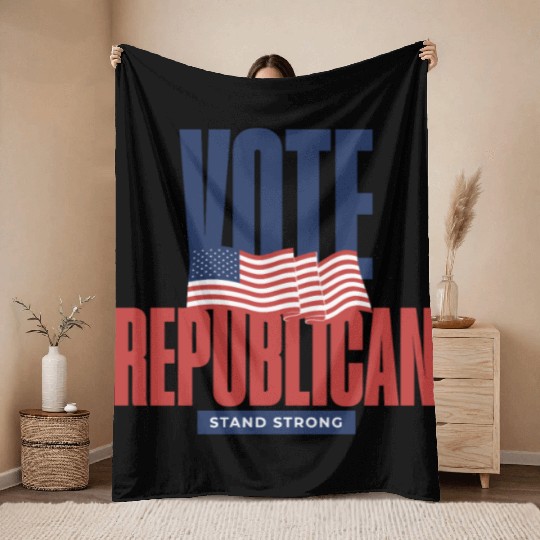 Vote Republican Election 2024 Throw Blankets design