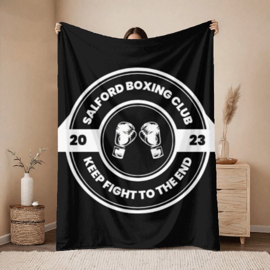 Black White Modern Design Concept Boxing Throw Blankets