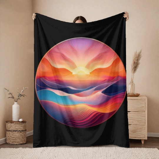 Colorful Sunrise Throw Blankets