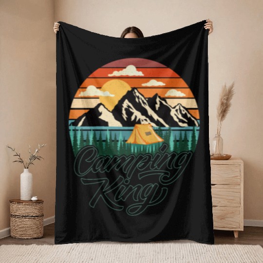 Camping King Throw Blankets