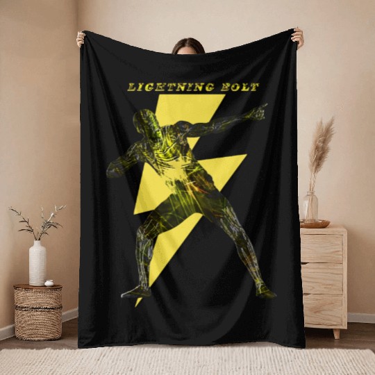 Lightning Bolt ( Back ) Throw Blankets