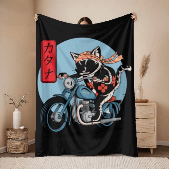 Catana Motorcycle Active Throw Blankets