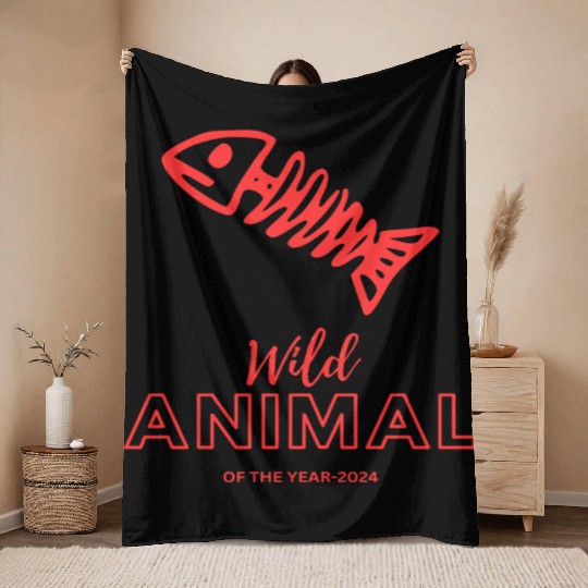 Wild animal of the year 2024 Throw Blankets