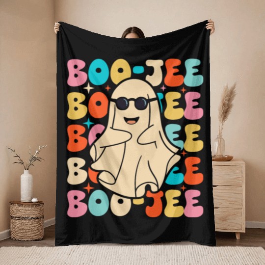 Funny Halloween Boo-jee Throw Blankets