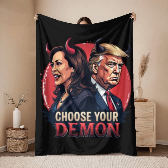 Kamala Harris Vs Trump The Fight For The Country Throw Blankets