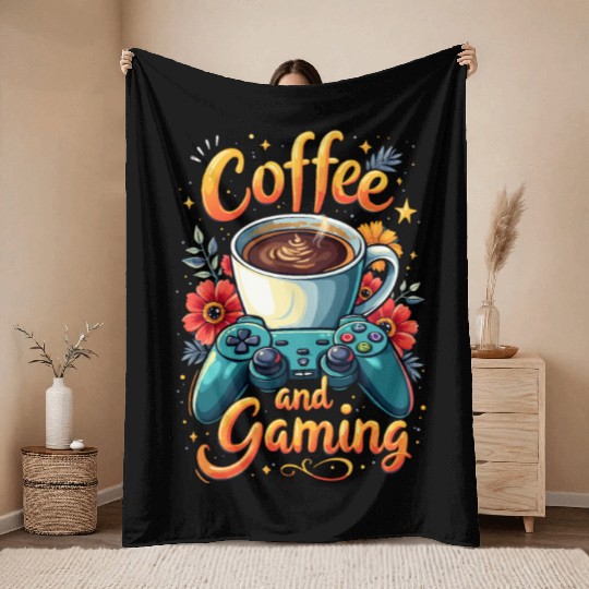 Coffee and Gaming Throw Blankets