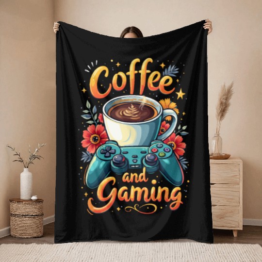 Coffee and Gaming Throw Blankets
