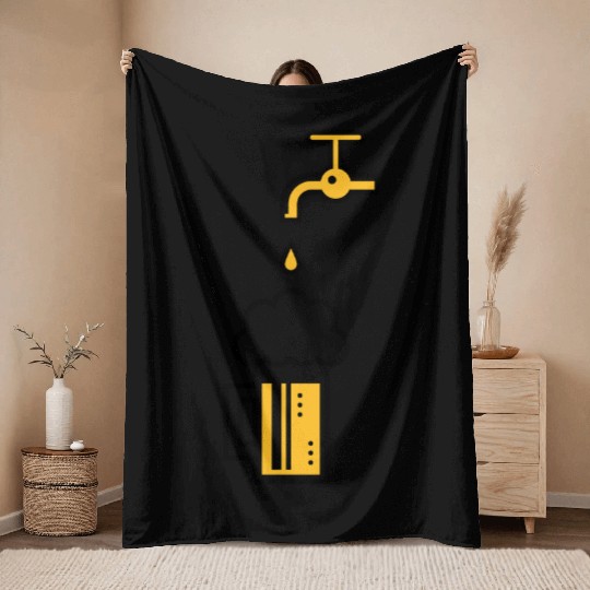 Beer Mug & Tap (Keg Beer / Draft Beer / 2C) Throw Blankets