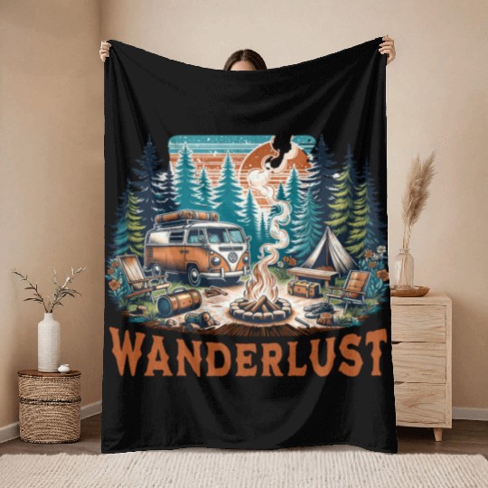 'Wanderlust' Nature Adventure GD Throw Blankets
