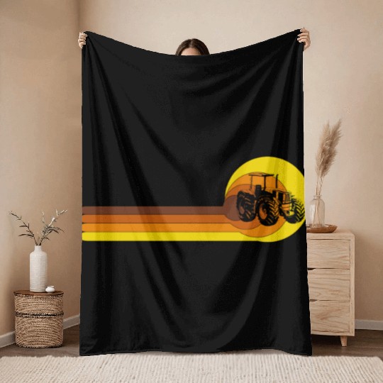 Farmer Agriculture Farm birthday 70s Years Throw Blankets