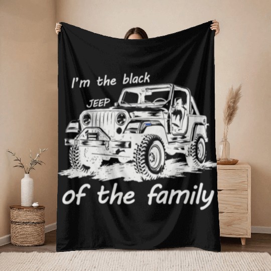 I'm the black jeep of the family Throw Blankets