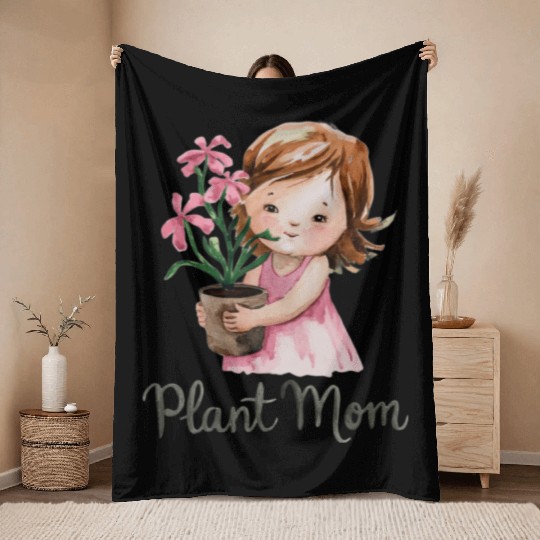 plant mom Throw Blankets