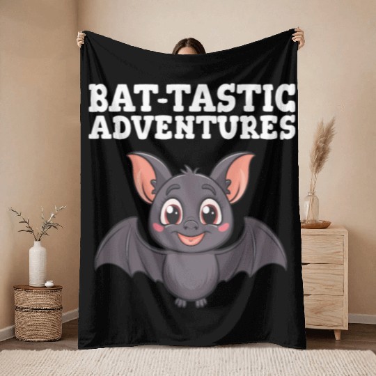 Bat-tastic Adventures Cute Design Throw Blankets