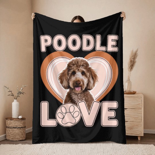 Adorable Brown Poodle for Poodle Enthusiasts Throw Blankets