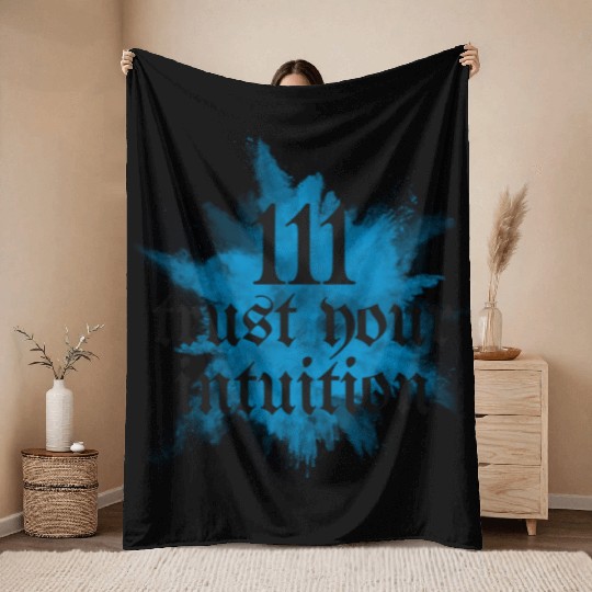111 Trust Your Intuition Angel Number Mindful Throw Blankets