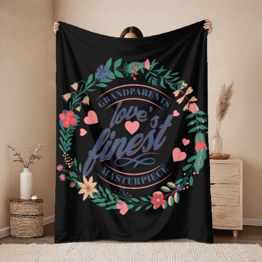 Happy Grandparents day Throw Blankets