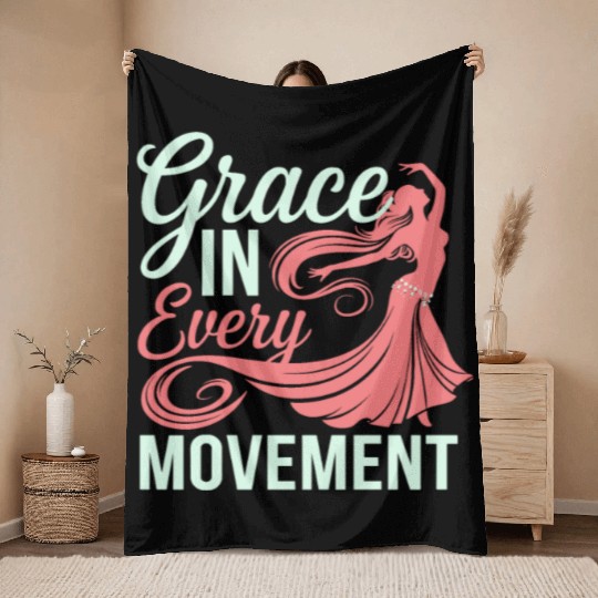 Tribal Fusion Rhythmic Dance Art For Belly Dance Throw Blankets