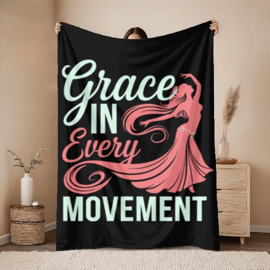 Tribal Fusion Rhythmic Dance Art For Belly Dance Throw Blankets