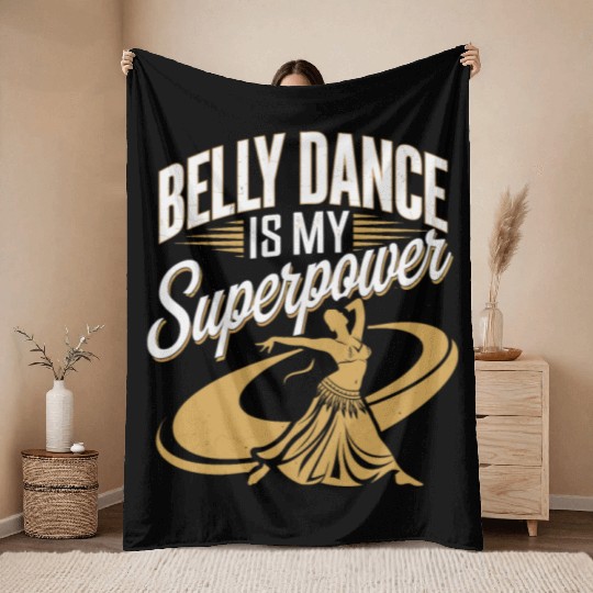 Tribal Fusion Rhythmic Dance Art For Belly Dance Throw Blankets